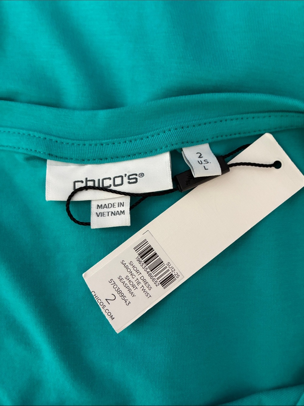 Chico’s Sarong Tie Twist Dress in Seaspray - Picture 4 of 5